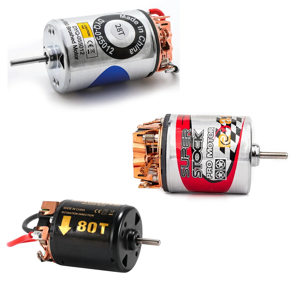 RCZIPROY 550/540 Bürstenmotor Wasserdichter Motor für 1/10 RC Spurwelle SCX10 90046 TRX4 TRX6 Redcat Gen8 Tamiya HSP RC Boot