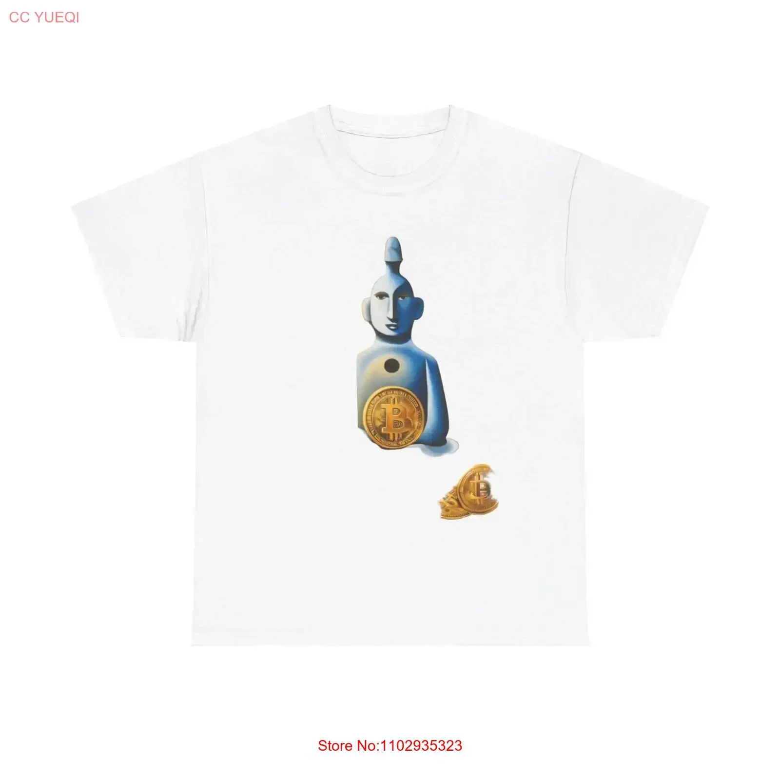 Bitcoin NFT T-shirt en coton épais vintage délavé streetwear haut élégant pour un usage quotidien polyvalent confortable respirant