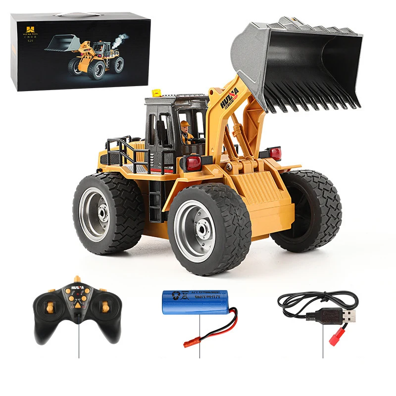 Huina RC Car Wireless 520HD Remote Control Bulldozer Forklift Large Electric Loader Engineering Alloy Bucket Children\'