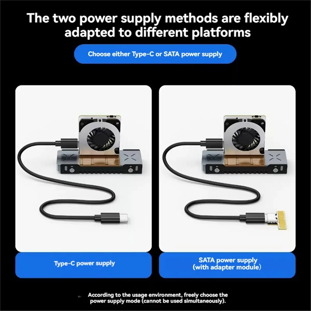 M.2 SSD Air-Cooled Heatsink 5-Speed Adjustment PWM Cooling Fan PCIe 5.0 NVMe SSD Heatsink for M.2 2280 SSD