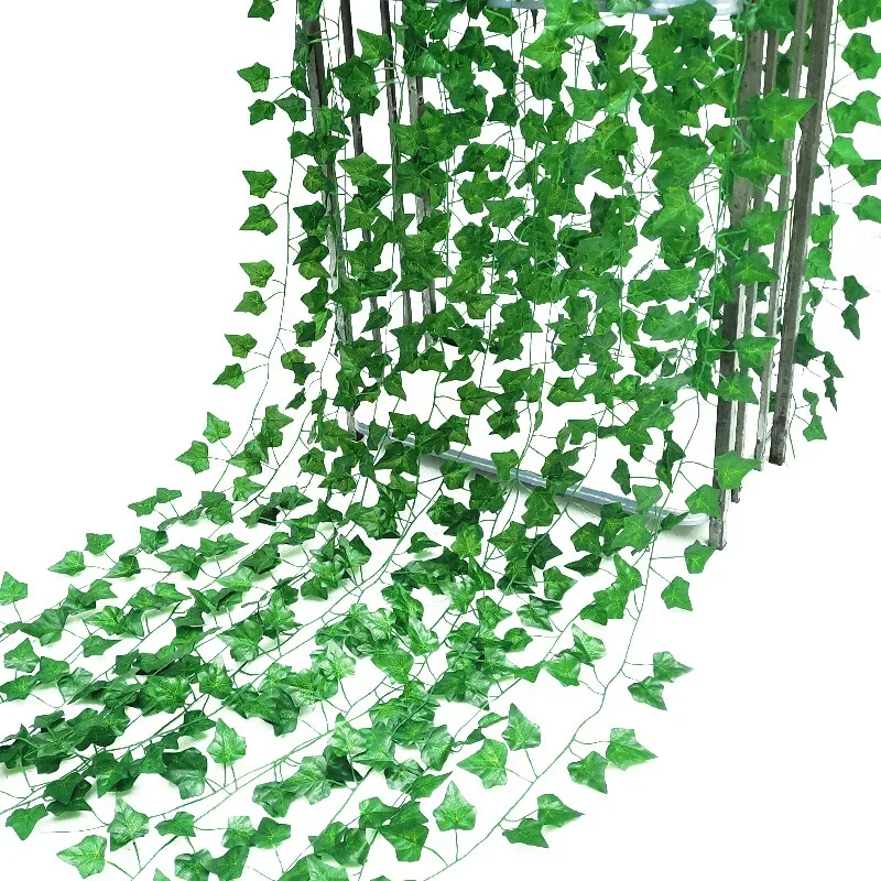 Plantas Artificiais Creeper Rattan, Videira Pendurada Folha De Hera Verde, DIY Garland Folhagem, Folhas De Grinalda Falsa, Jardim Em Casa, Decoração Do Casamento, 2m