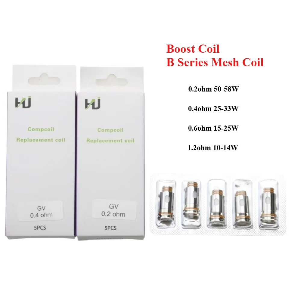 5pcs/pack B Series Coil Aegis Boost KA1 Mesh Coil 0.2ohm/0.4/0.6/1.2ohm for B60 2/Z Nano 2/M100/H45 RTE Aegis Hero 2 Kit