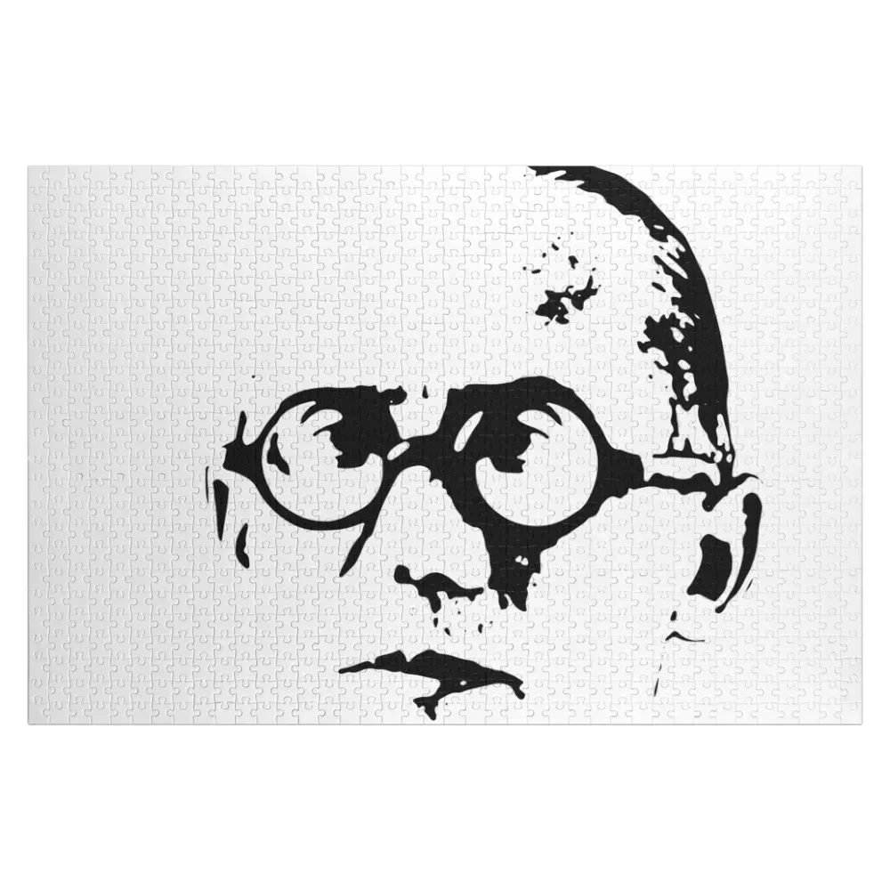 Le Corbusier-rompecabezas con ilustración de cara, Animal de madera, nombre de madera, juguetes personalizados para niños, rompecabezas