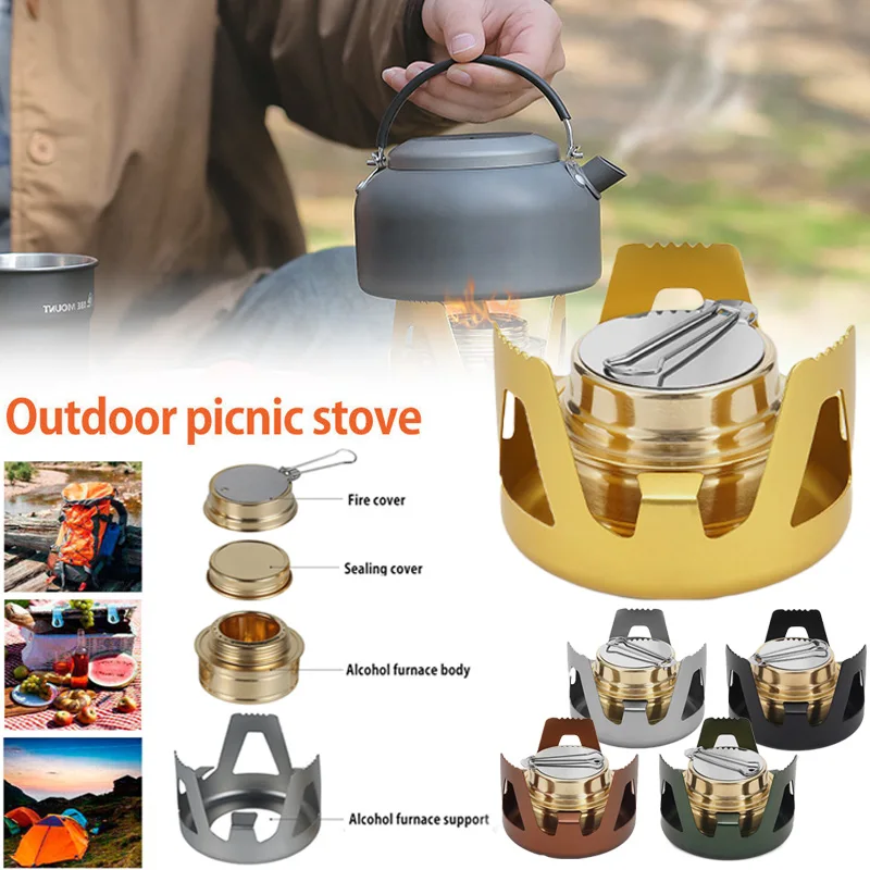 

Portable Alcohol Stove Outdoor Stainless Steel Spirit Burner For Camping Hiking Backpacking Picnic Survival Mini Spirit Cooking