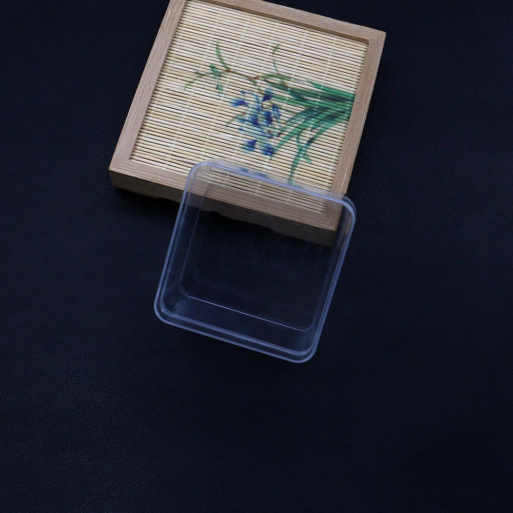 Kotak Portabel Organizer Transparan Persegi 63X63Mm Alat Penyimpanan Aksesori Serbaguna untuk Memajang dan Mengawetkan Kuku Perhiasan