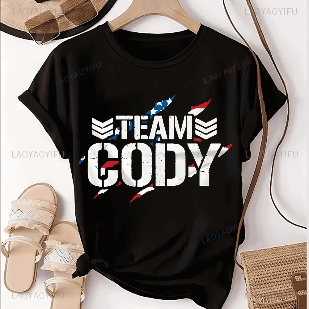 Wrestler Cody Rhodes American Nightmare Print T-shirt Top Neutral Trend Harajuku Short Sleeve Unisex Shirt Graphic Large T-shirt