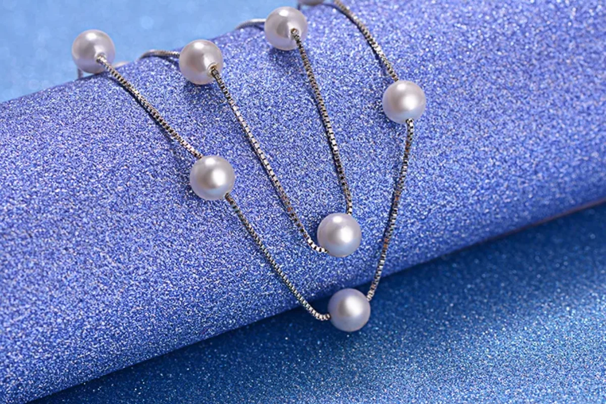 الاكسسوارات الفضية الحلي قلادة سلسلة 6-7 مللي متر لؤلؤ المياه العذبة الطبيعية قلادة مجوهرات للنساء قلادة هدية