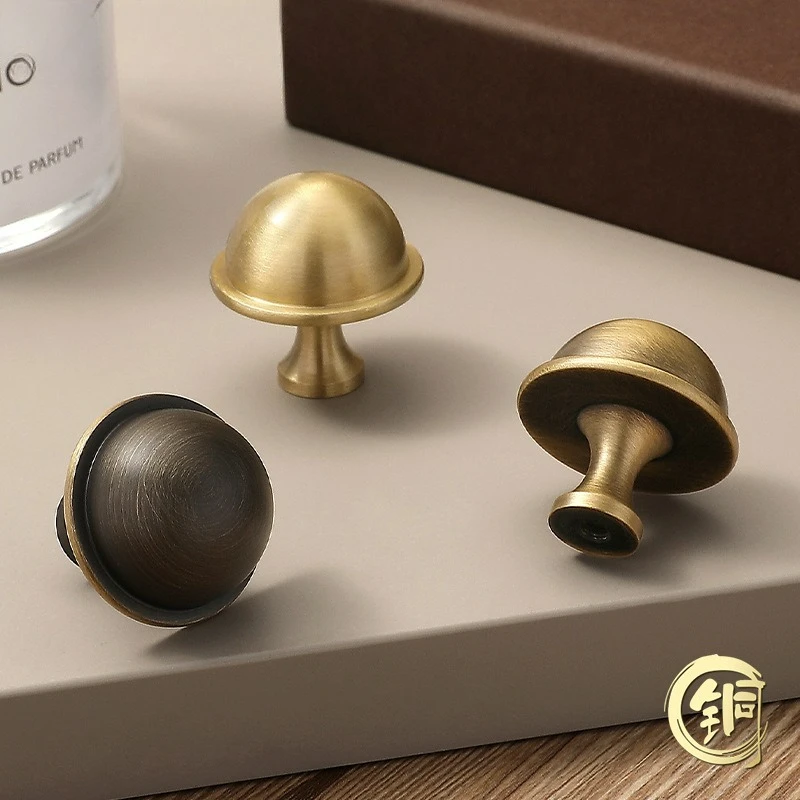 

High End Brass Single Hole Small Handle Drawer Handle, Handcrafted Light Luxury Furniture Handle, Cabinet Wardrobe Door Handle