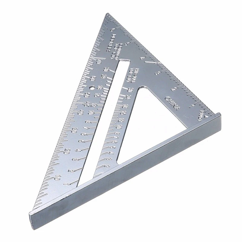 90Degree Triangle Ruler Aluminum Alloy Rafter Square Speed 7INCH Triangle Ruler Woodworking Tool Carpenter Angle Protractor