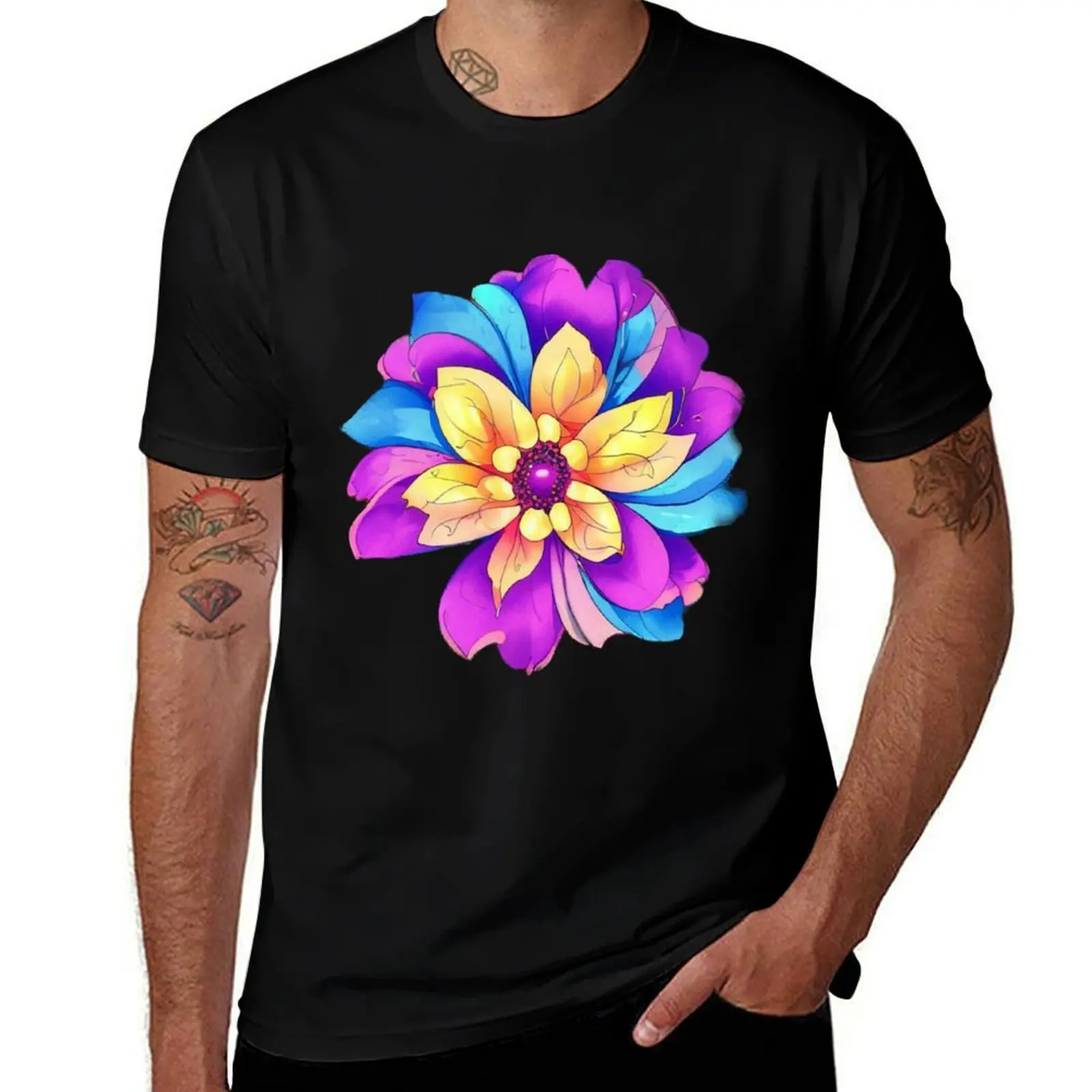 

Glenda Le (30): Rainbow flower - soft T-Shirt quick-drying T-shirts man T-shirts oversize sublime t shirt men