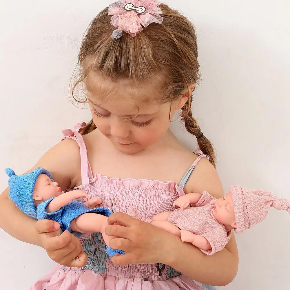 18cm/7inch Full Body Silicone Baby Doll With Clothes Micro Preemie Lifelike Reborn Doll Surprice Children Mini Baby Gifts