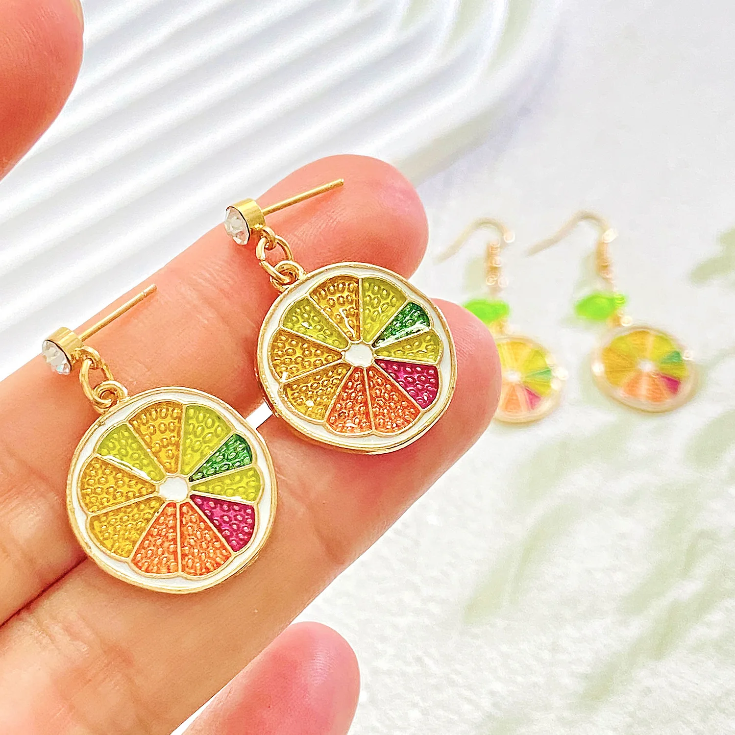 Spring Summer Fashion Colored Lemon Vacation Style Earrings for Women Creative  Transparent Fruit Earrings Jewelry Birthday Gift