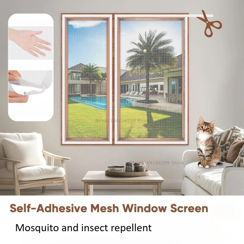 Self Adhesive Fine Mosquito Net  Repair Tape Polyester Mosquito Net Window Mosquito Nets with Easy Installation Invisible Mesh