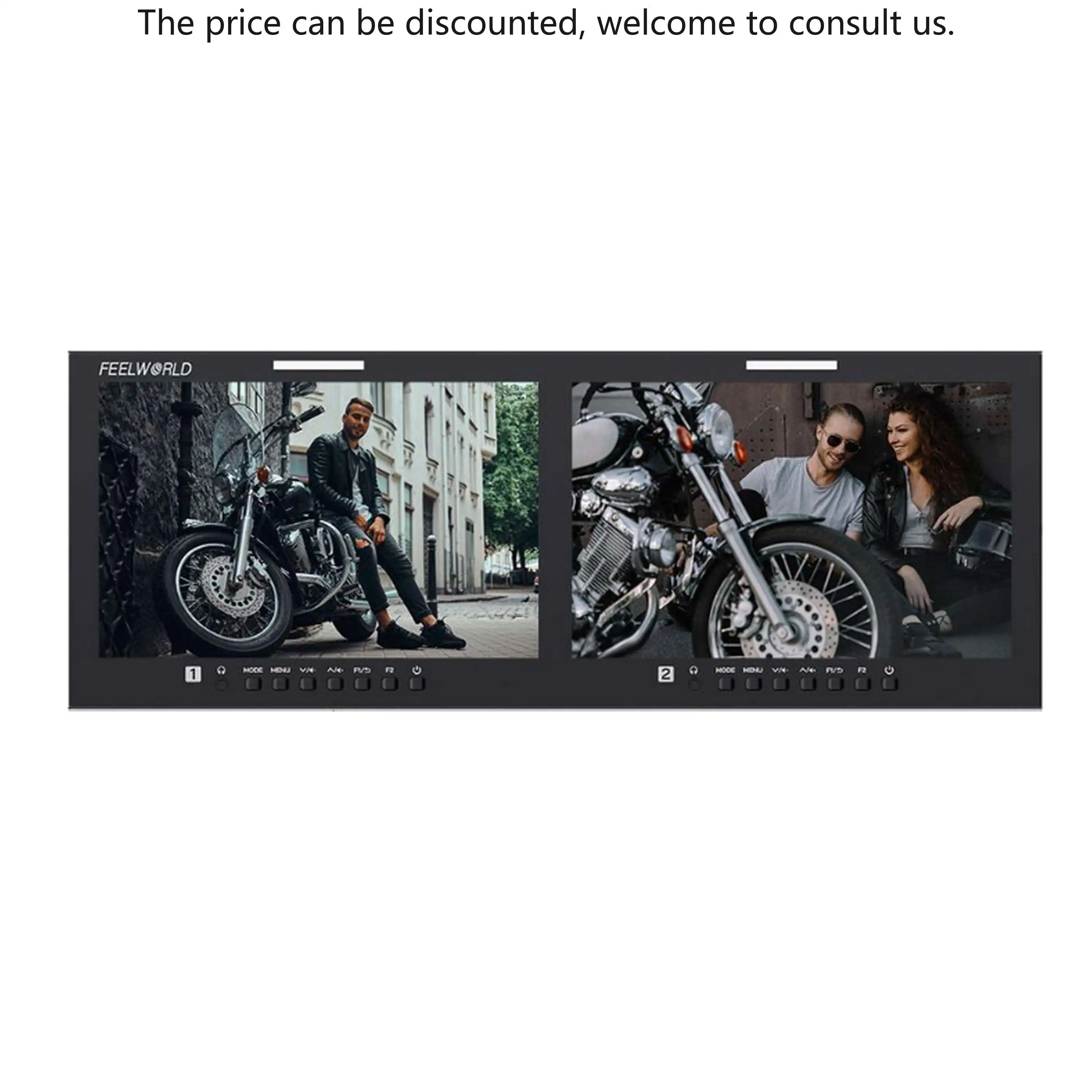 

FEELWORLD D101 PLUS Multi-input Rack Mount Monitor, Rack Mount Monitor, Dual 10.1"4RU 4K HDMI SDI IPS, Custom Logo Wholesale