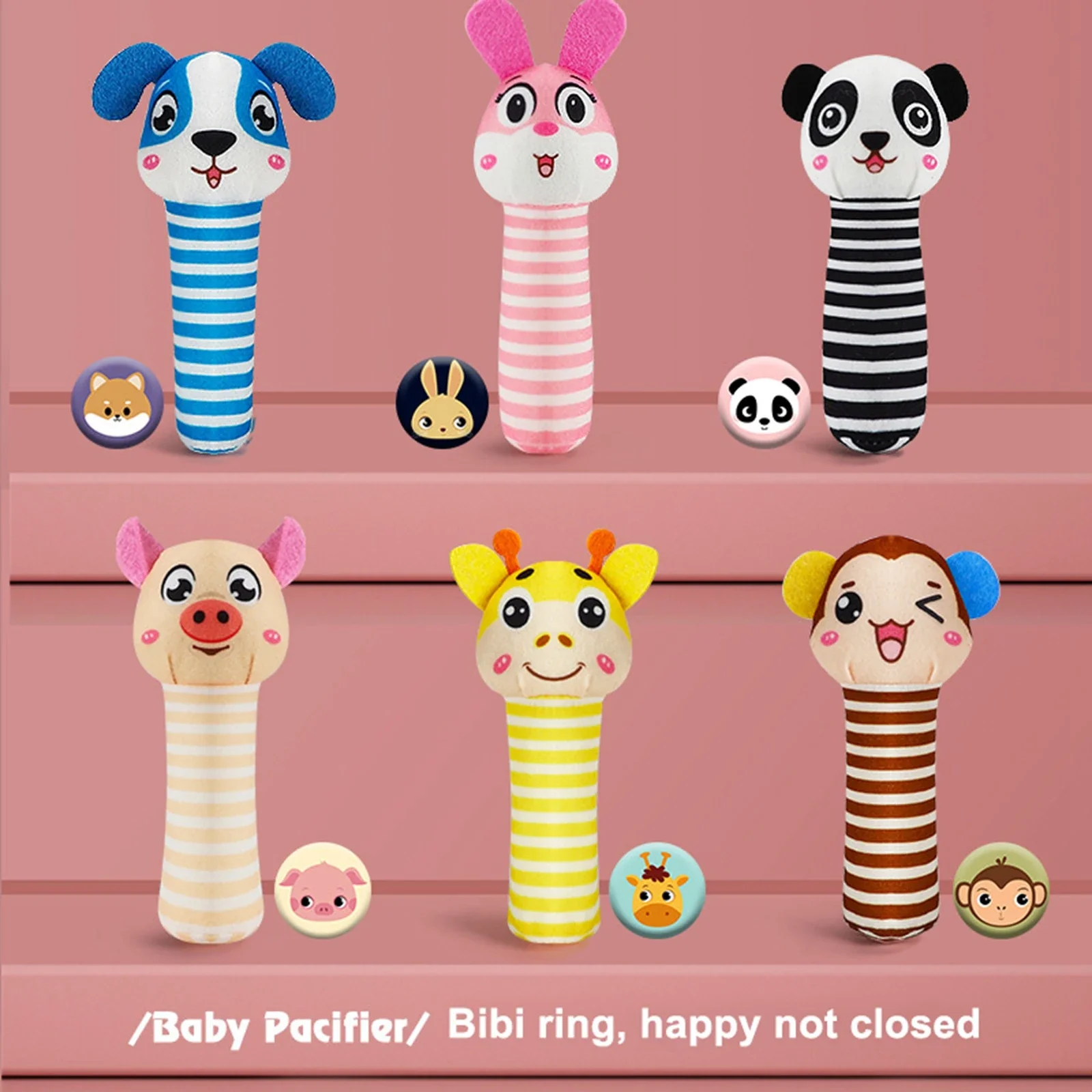 New Baby Rattle Toys Cartoon Animals Plush Infant Hand Ring Bed Toys for Newborn 0-24 Months Toddler Early Educational Toy