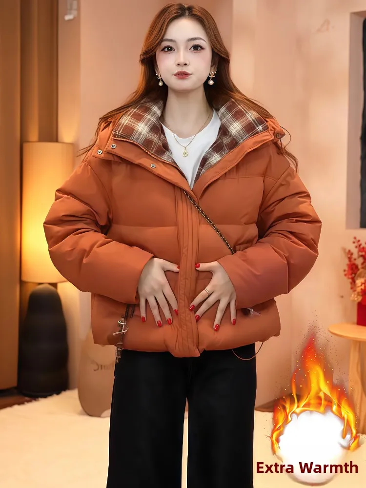 Thiened 겨울 자켓 여성용 슬리 디자인 방풍 따뜻하고 내구성 있는 면 다운 코트 레이지 슬레 출퇴근 패션 한국 스타일...