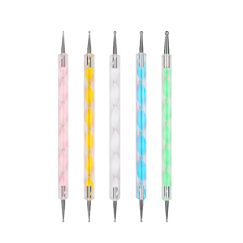 5/10pcs Dual‑Ended Nail Art Dotting Pen Set Multipurpose Tools for Picking Rhinestones Beads and Creating Marbling Nail Patterns