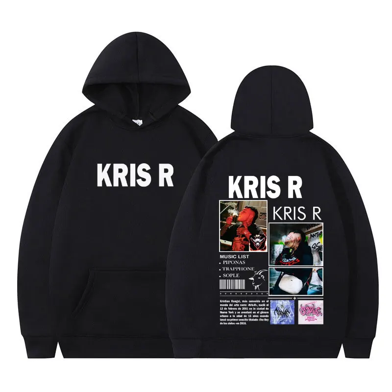 

Худи с принтом Rapper Kris R Album Tour 2026, модная одежда для мужчин и женщин, свободный повседневный пуловер в стиле хип-хоп, высококачественные толстовки