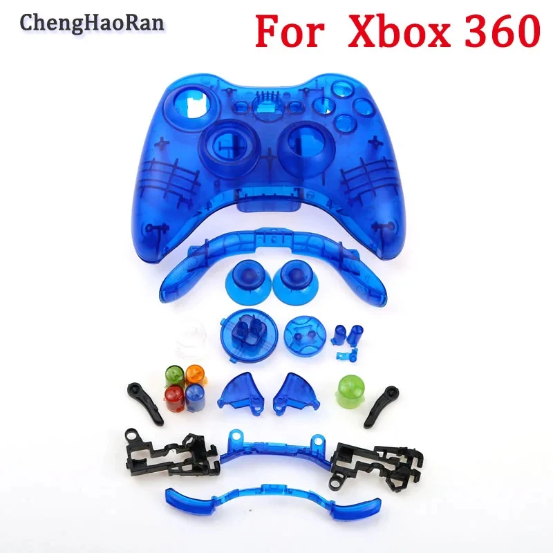 1 conjunto de acessórios completos para xbox 360, capa de controle sem fio para gamepad com kits de botões, amortecedor analógico