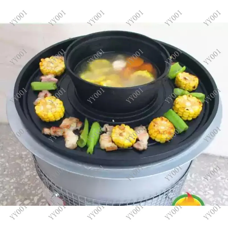 

Корейская сковорода-гриль 2-в-1 для барбекю и хот-пота для коммерческих ресторанов и кухонь