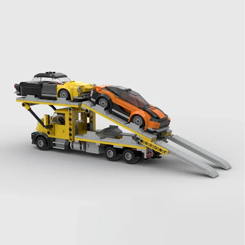 アーバントラックモデル Moc ビルディングレンガ車 tTransport トラックモデルテクノロジーモジュラーブロックギフトクリスマスおもちゃ DlY セットアセンブリ
