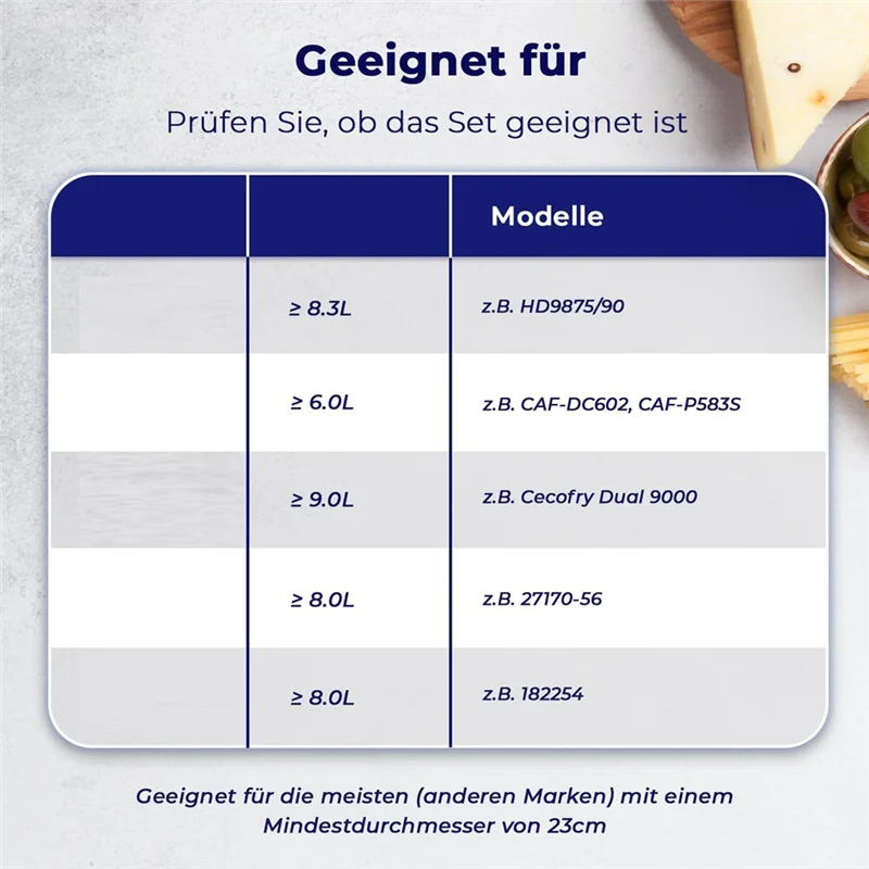 ملحقات مقلاة هوائية مربعة A76G مقاس 9 بوصة، لبرج كوزوري نينجا فيليبس وعاء فوري تيفال إلخ 5.6-8.3L مقلاة هوائية سلة عميقة