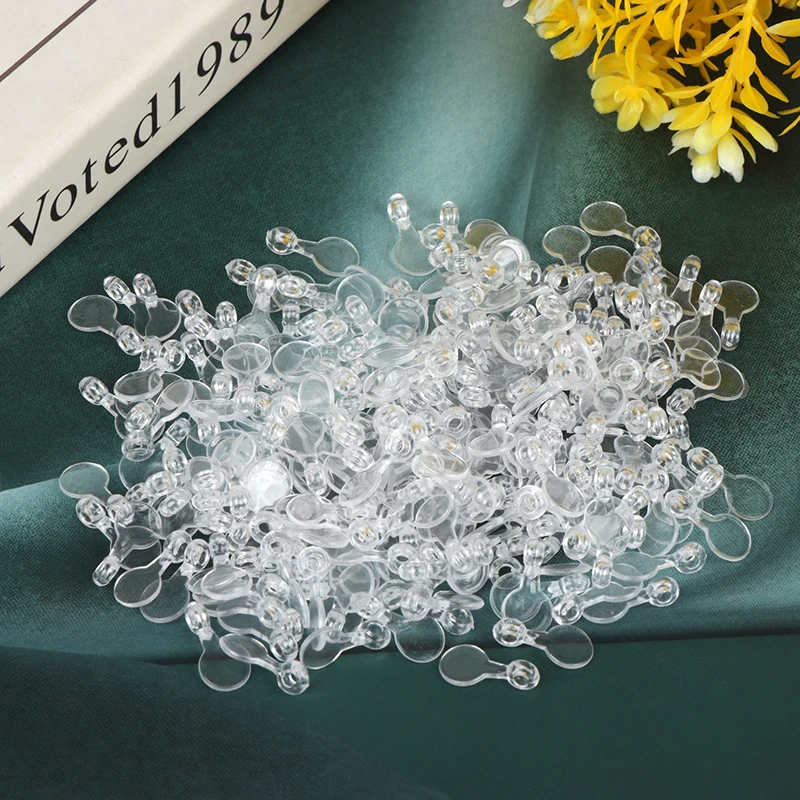 Offre Spéciale 200 PIÈCES 16*8mm Supports de Bijoux en Acrylique Transparent pour Cabochons, Crochets Breloques pour Bricolage