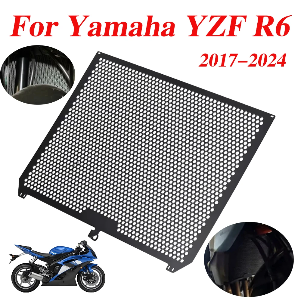 

Motorcycle Accessories Radiator Guard Grille Cover Protector For Yamaha YZF R6 YZFR6 2017 2018 2019 2020 2021 2022 2023 2024