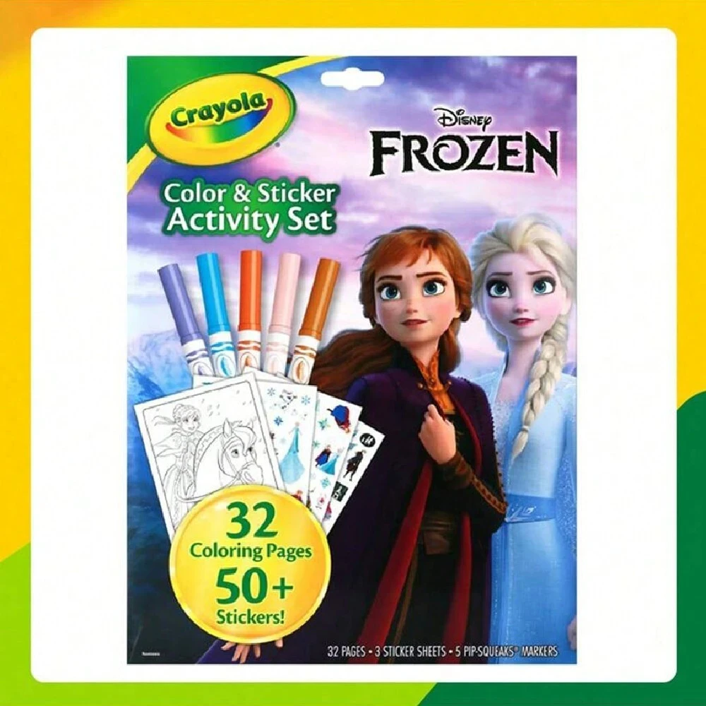 Crayola Color & Sticker Activity Coloring Book Sheets Set 04-2744 Frozen II