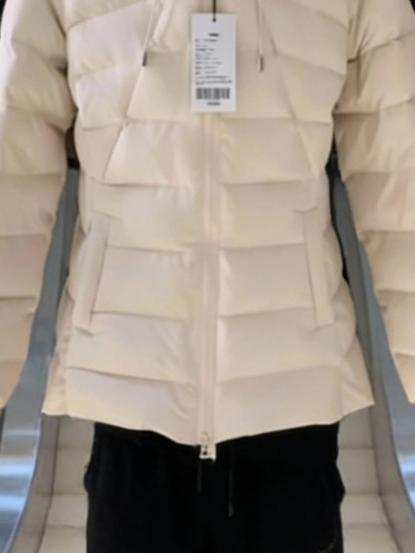 Damska kurtka puchowa Ele Du White na zimę 2025, nowy kombinezon narciarski z wysokim stanem, odzież wierzchnia, styl casual, włókno poliestrowe, długi rękaw.