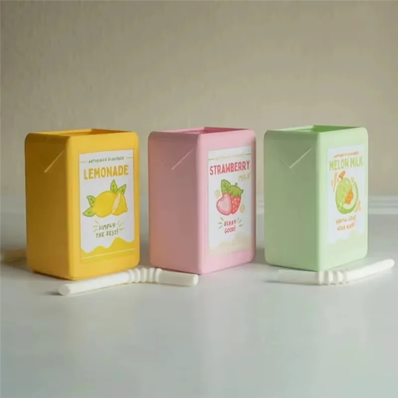 

LLCS-Colorful Juicebox Vase For Flower Planter Decoration, 3D Printed Resin Candy Colored Drinking Vases Ornament For Office