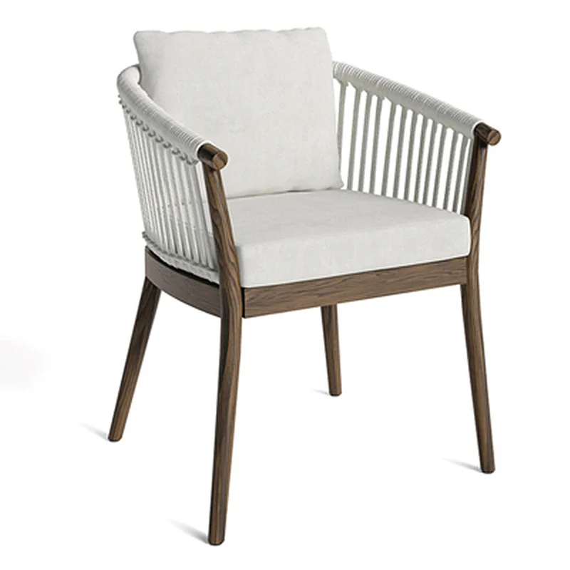 #Nordic Luxury Balcony Patio Armchairs Furniture Outdoor Garden Aluminum Rope Dining Chairs for Restaurant