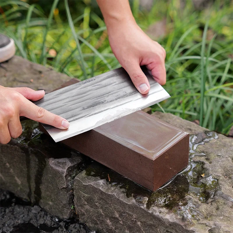 Natural Rock Whetstone Sharpener Traditional Style Kitchen Knife Grinding Stone for Home Use Non-Tarnishing Short Sleeve Tee image 3