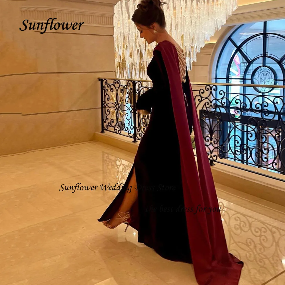 Sunflower Red Satin Halter Velour Mermaid Evening Dresses Saudi Arabia 2023 Slim Beading Backless Floor-Length Party Gowns