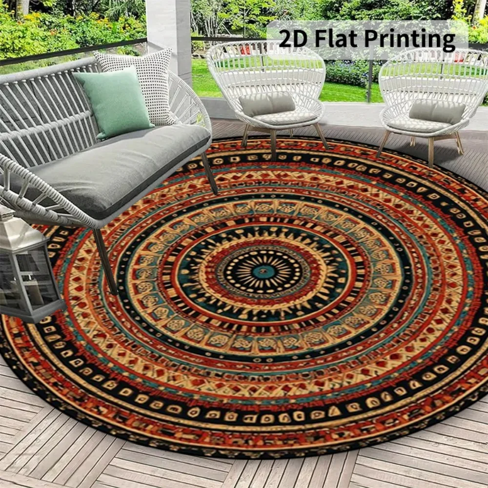 Round Rug Golden Leaf Pattern Carpet Nordic Area Rug for Living Room Bedroom Elegant Gold Branches Soft Floor Mat Home Decor