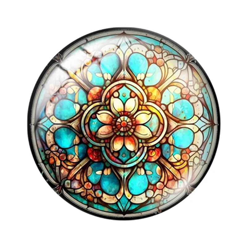 Free shipping Vintage art floral art patterns 12mm/18mm/20mm/25mm Round photo glass cabochon demo flat back Making findings