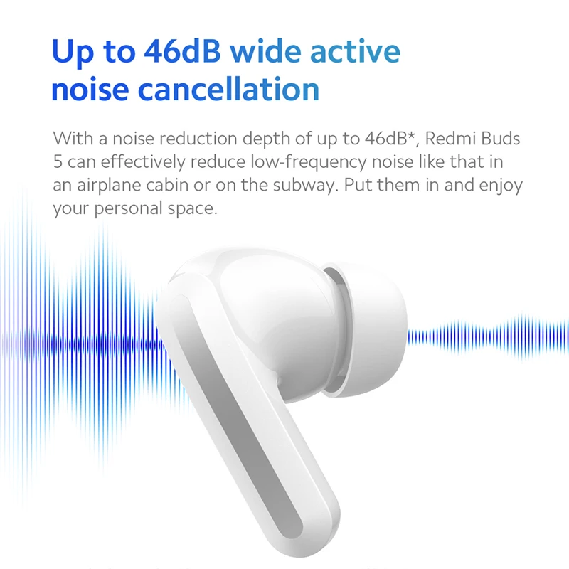 Imagem -03 - Xiaomi-redmi Buds Earbuds Tws sem Fio Bluetooth 5.3 Fone de Ouvido com Cancelamento de Ruído Ativo Bateria 40h 46db Headconjunto Original