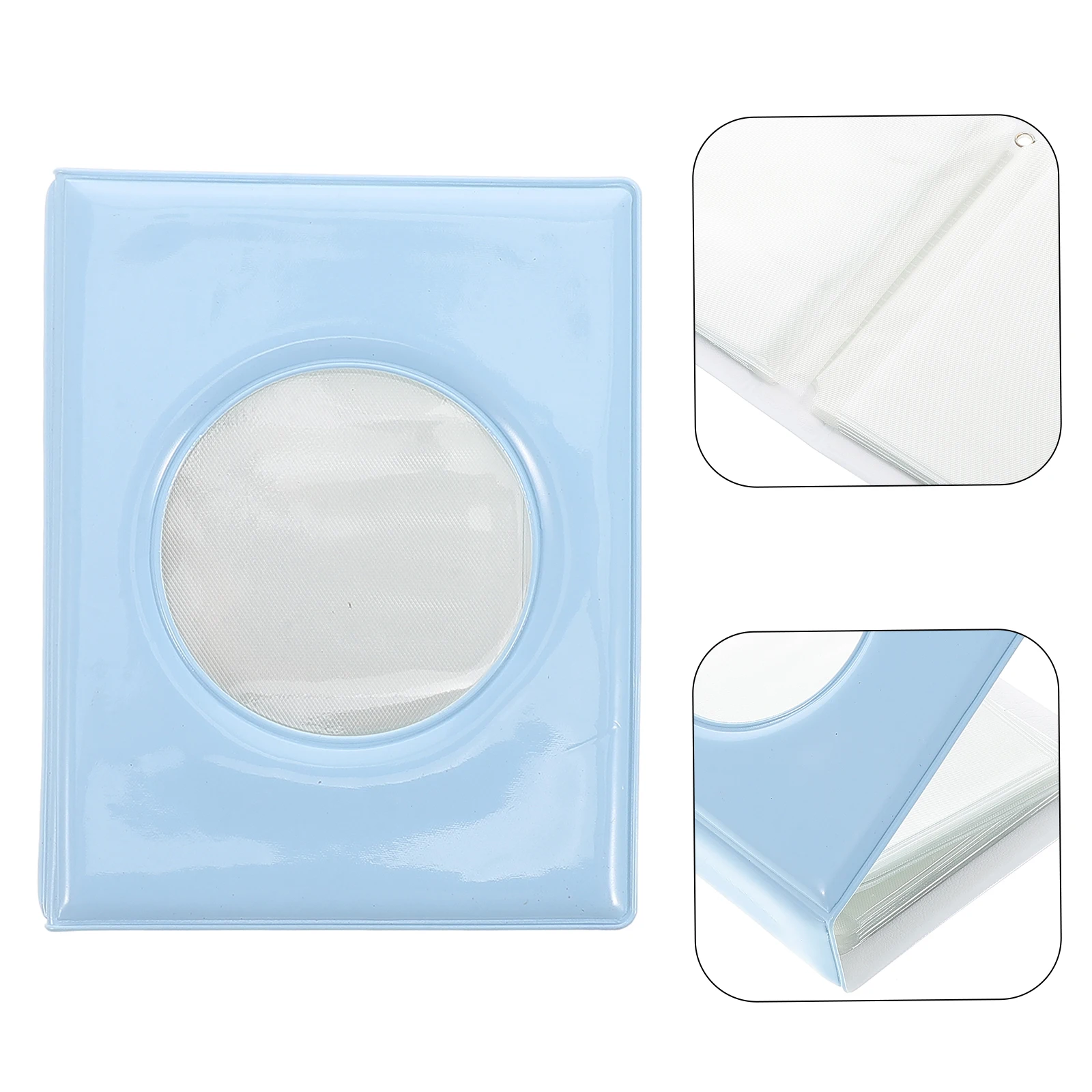 

Kpop Photocard Binder 3 Inch Mini Photo Album Hollow Design Sky-Blue Storage Book For Idol Photos Lovers Cute Kpop Fans