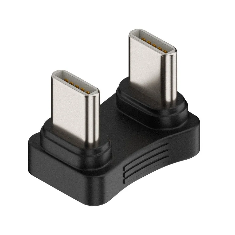 Fast Data 180 Degree Angle USB C Adapter Male to Female U Shaped Type C Adapter USB 3.2 4K OTG Adapter Tablet Accessories