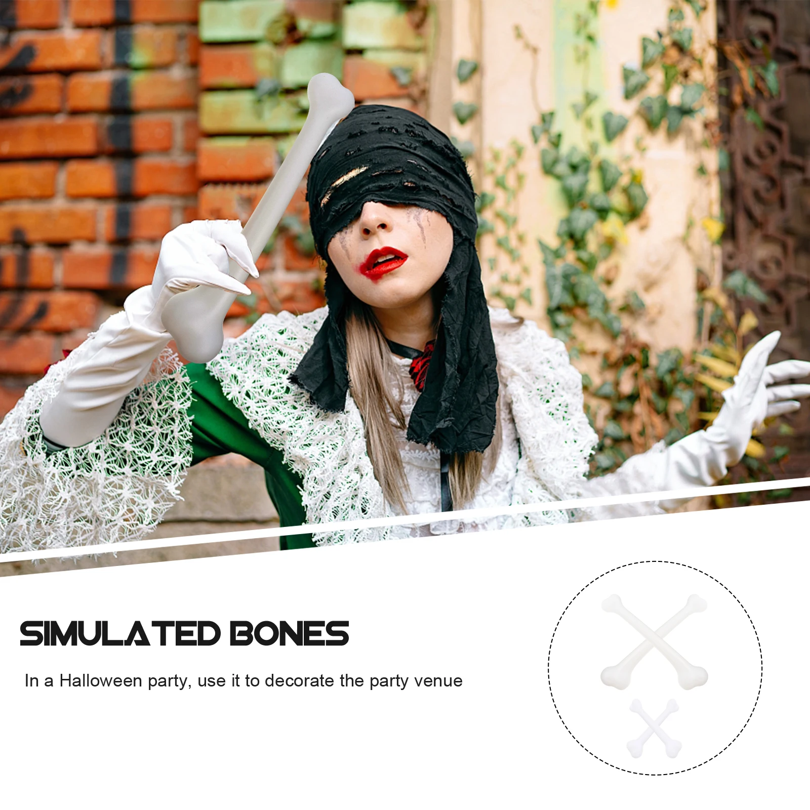 

4pcs Halloween Plastic Bones Fake Props Reusable Adornments For Party Decor Haunted House Bone Bone Shaped Halloween