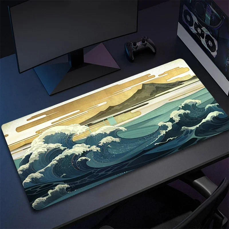 New Mousepads Japan Art Great Waves Playmat XXL Durable Rubber Anti-Slip Office Computer Accessories Laptop Keyboard Desktopmats