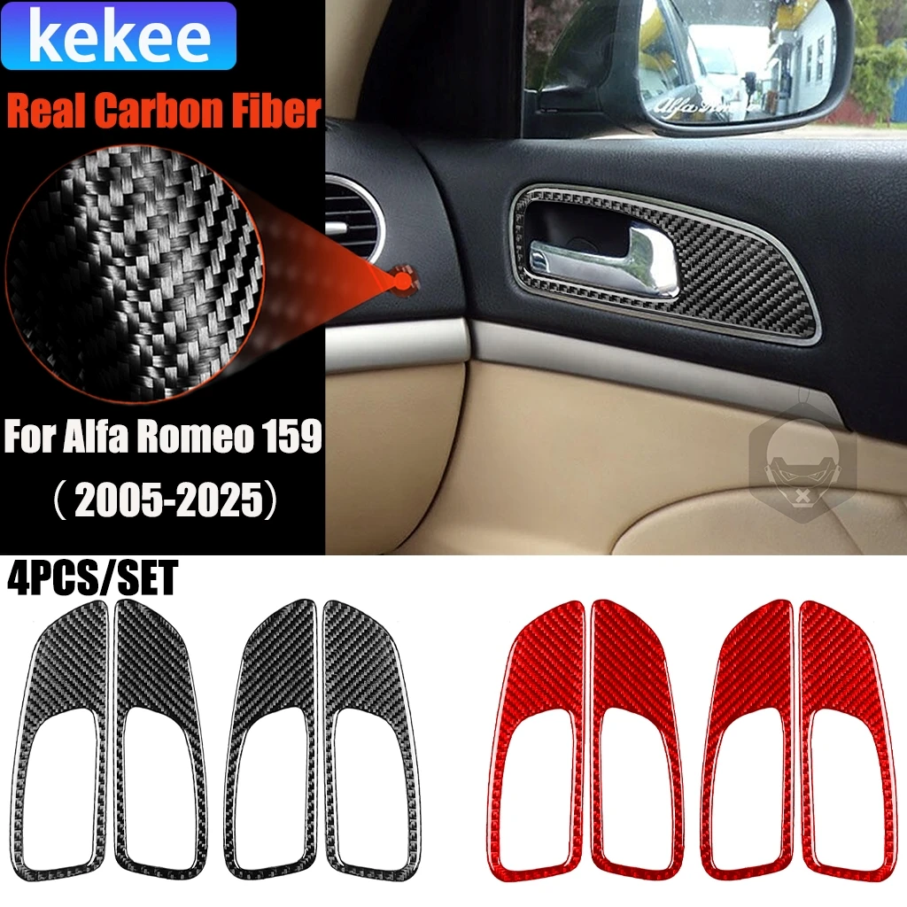 

Carbon Fiber Car Accessories Door Handle Frame Decorative Modified Interior Trim Cover Soft Sticker For Alfa Romeo 159 2005-2025