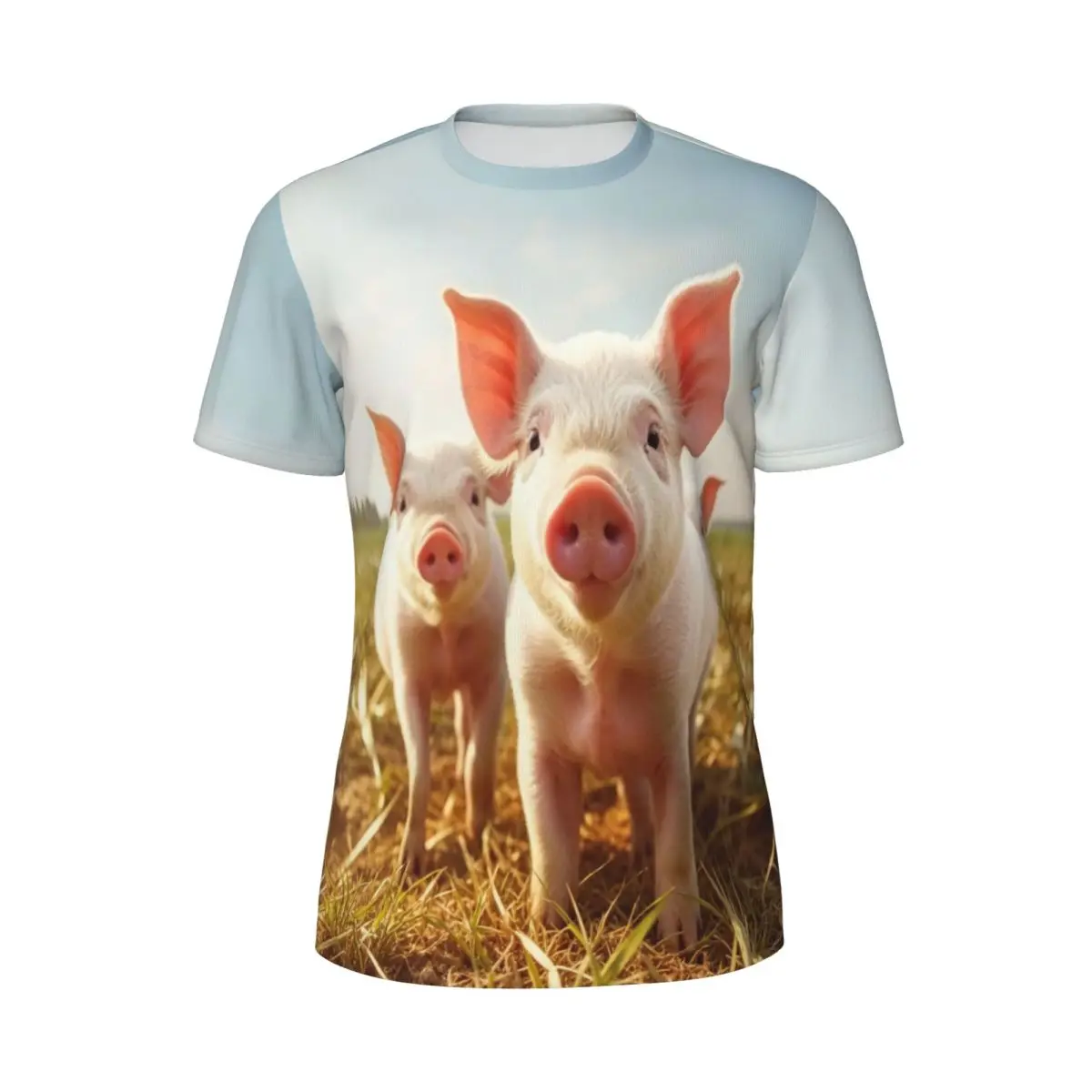 Cute Piglets In A Pigsty Photo T Shirt Man Awesome Sports T-Shirts Breathable Summer Harajuku Tees Graphic Oversize Tops