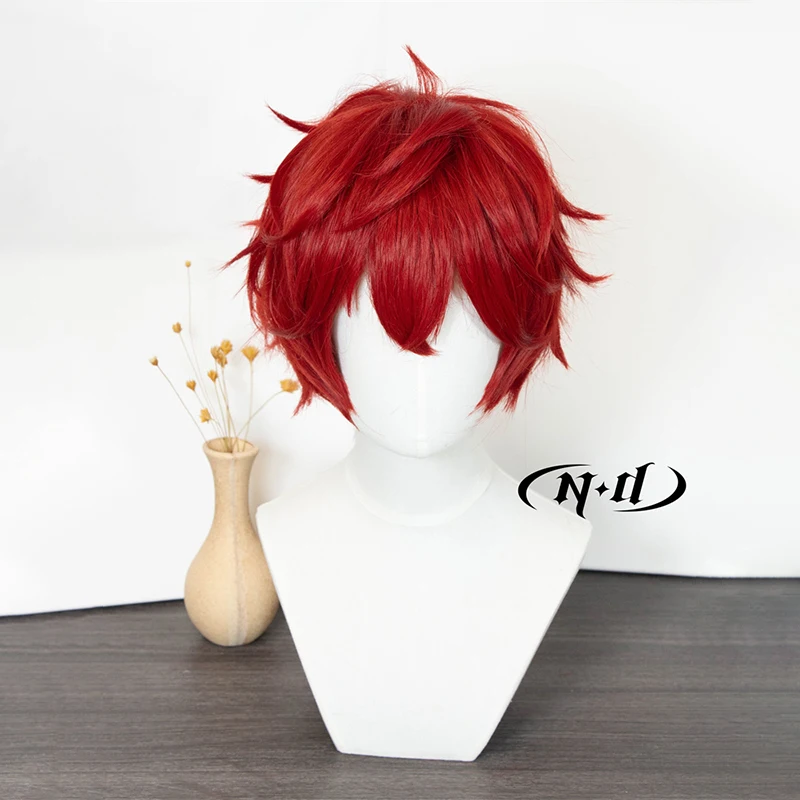 Wig Cosplay ND Hiiro Amagi Potongan Rambut Wig Rambut Cosplay Bintang Ensemble untuk Pesta Tema Kostum Comic Con Coser Tahan Panas