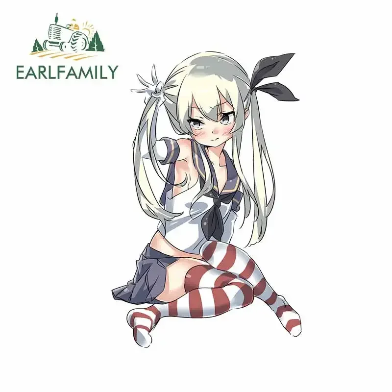 EARLFAMILY 13cm x 8.3cm for Cute Girl Illustration Sailor Suit Windshield Scratch-Proof Decal Trunk Bumper Laptop Car Stickers