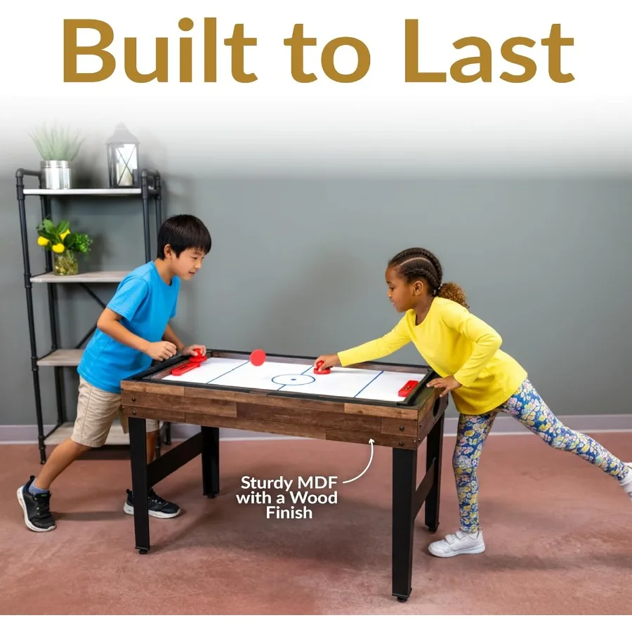 طاولة ألعاب Sunnydaze 10 في 1 للترفيه المنزلي - طاولة ألعاب متعددة الاستخدامات تتميز بالبلياردو والهوكي وكرة القدم بينغ #4