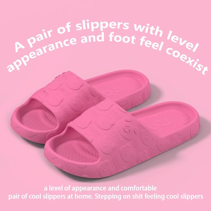 Step on the shit feeling new women's slippers home indoor bathroom bath non-slip summer outdoor cartoon thickness female