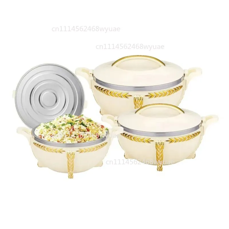 High Quality Modern Jumbo Size Food Warmer Set 3L+7L+10L 3pcs Set Insulated Hot Pot Casserole for Ramadan