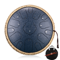 Hluru Steel Tongue Drum 15 Notes 13 Inch Key C Tank Drum Glucophone Handpan Meditation Yoga