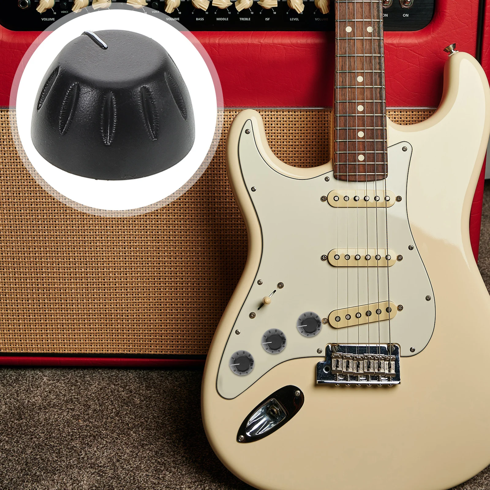 

15 Pcs Electric Guitar Replacement Parts Control Knobs Round Volume Tone Repair